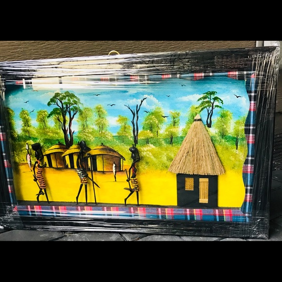 Glass Framed 3D Handmade African Wall Decor - Picture 3 of 4